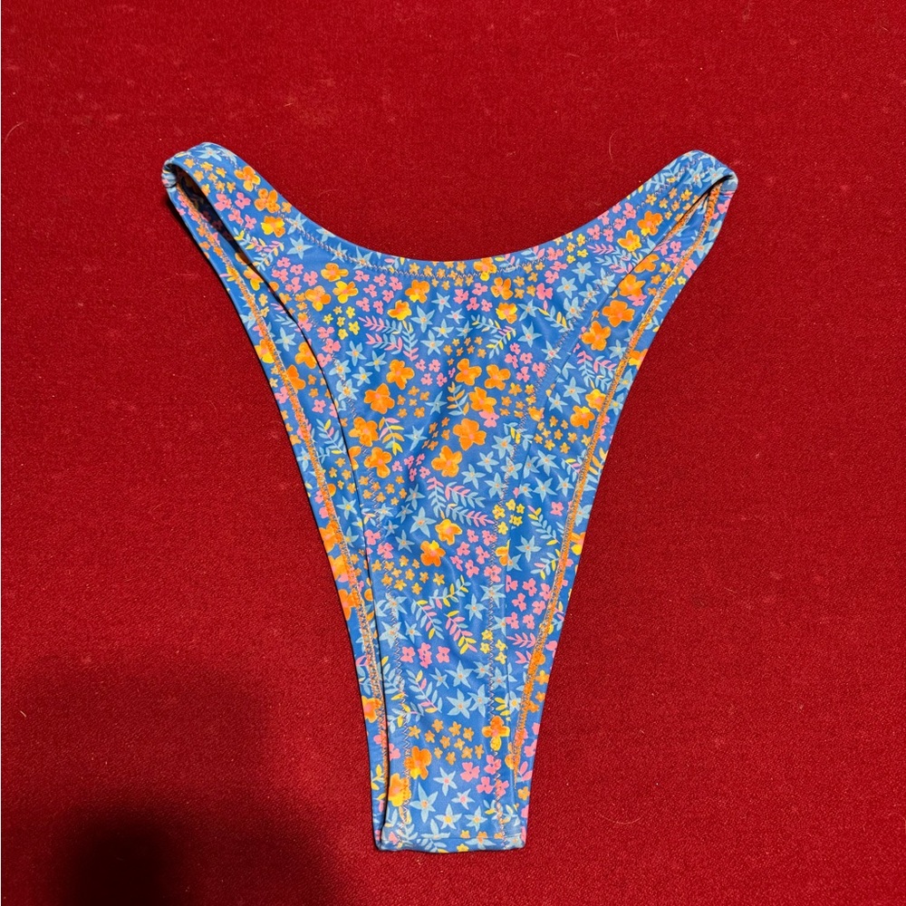 Blue Floral Bikini Bottom